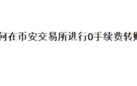 如何在币安交易所进行0手续费转账？